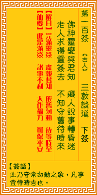 第100簽:三教談道