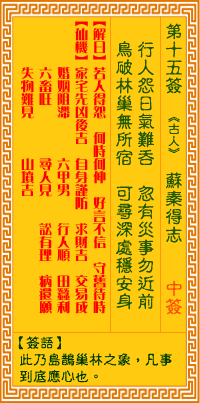 第15簽:蘇秦得志