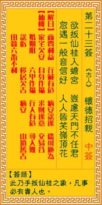 第23簽:懷德招親