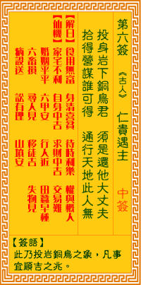 第6簽:仁貴遇主