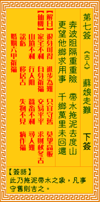 第7簽:蘇娘走難
