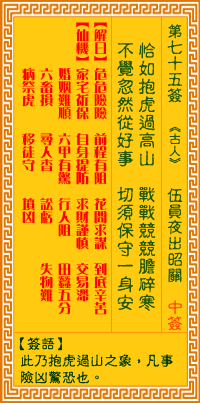 第75簽:夜出昭關