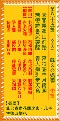 第85簽:文公遇雪
